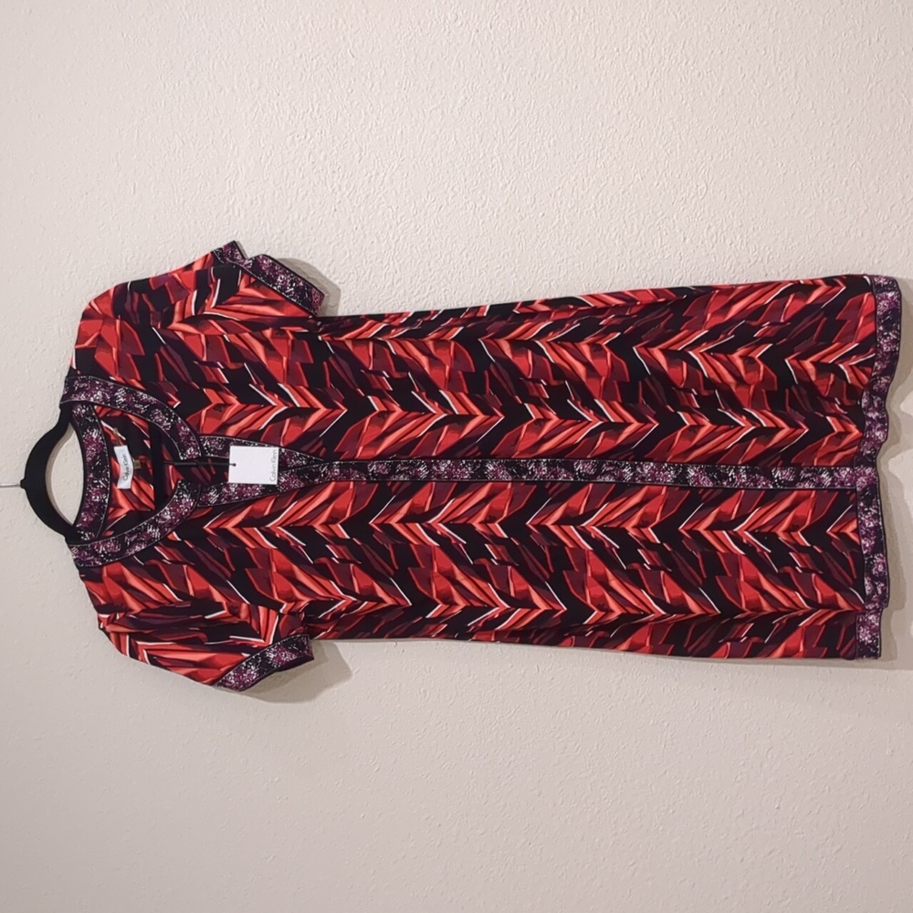 Calvin Klein Stretchy Geometric Print Dress Size Medium NWT